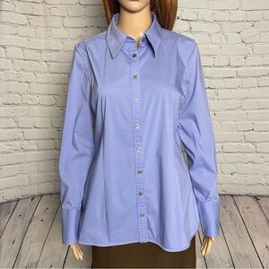 Express Design Studio Long Sleeve Purple Cotton Shirt Size L